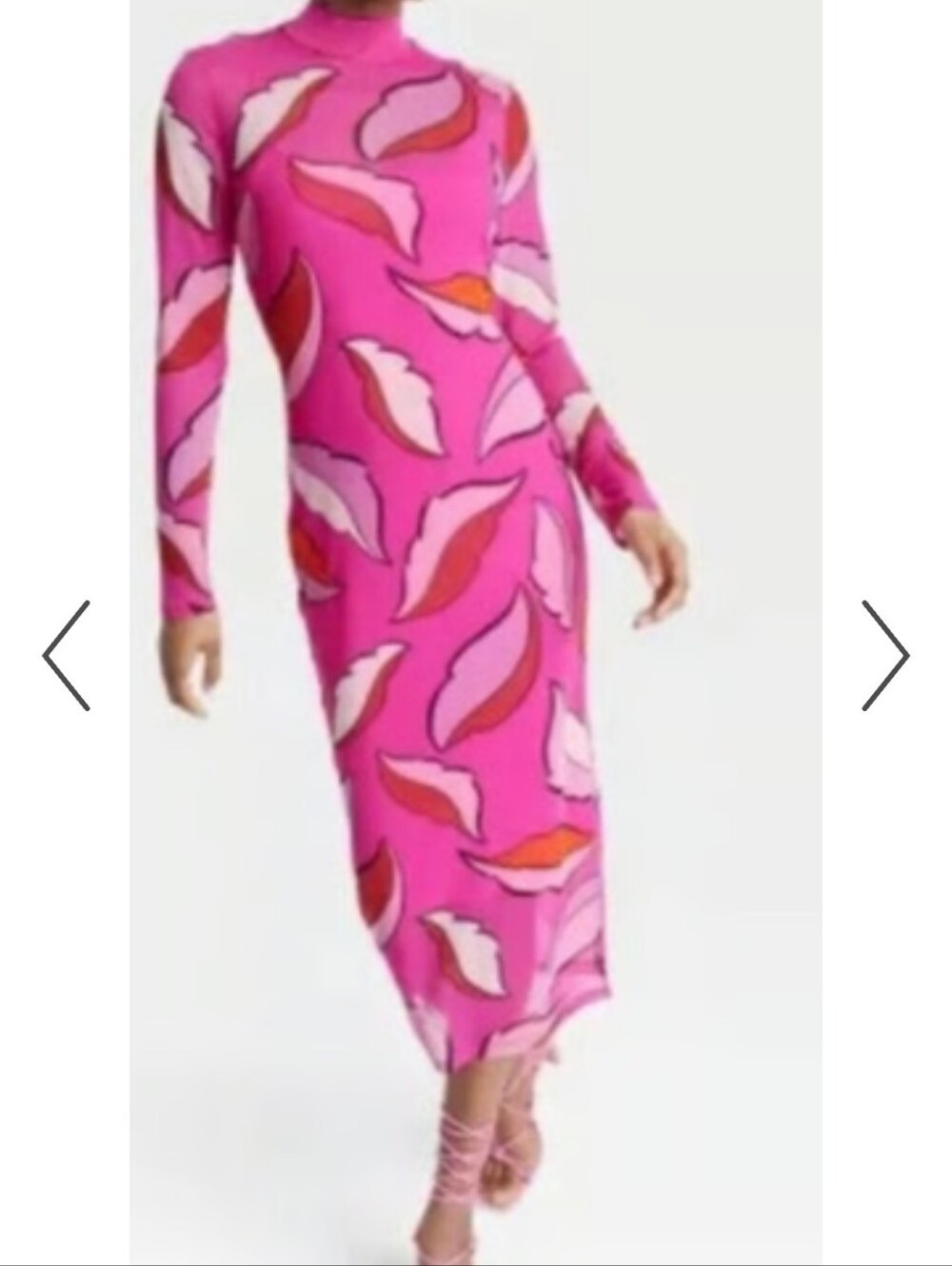 Sammy B for Target BHM Pink Feather Print Mesh Midi Dress Size XL
